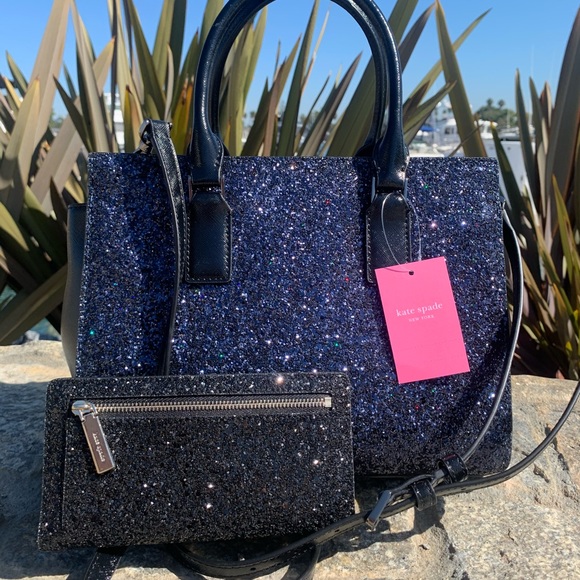 Kate Spade Cameron MD Glitter Satchel / Wallet Set - Picture 4 of 8